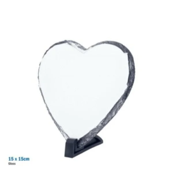 Hartvormige foto leisteen 15x15cm Glans met uw eigen bedrukking - Afbeelding 2