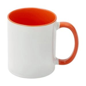 Mok met een oranje binnenkant met uw eigen bedrukking - Geen bedrukking