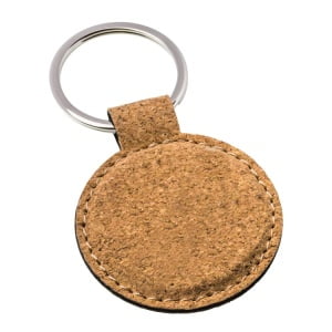 Sleutelhanger met Kurk rond met eigen bedrukking