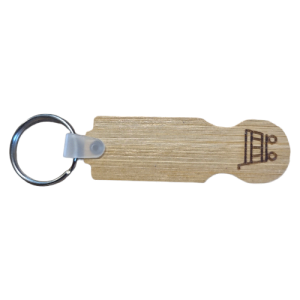 Sleutelhanger Winkelwagen met uw eigen bedrukking of gravering